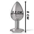 INTENSE - ALUMINIUM-METALL-ANAL-STECKER, WEISSES HERZ, GRÖSSE M - Vanelion Paradise
