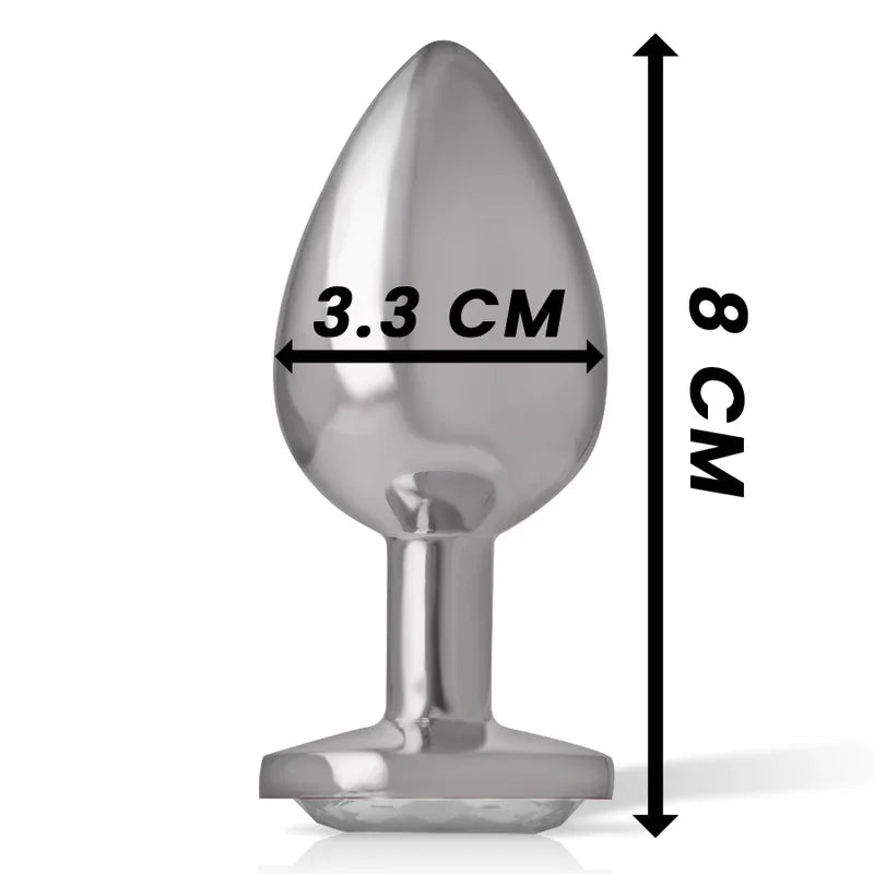 INTENSE - ALUMINIUM-METALL-ANAL-STECKER, WEISSES HERZ, GRÖSSE M - Vanelion Paradise