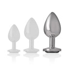 INTENSE - ANALPLUG METALL ALUMINIUM WEISS HERZ GRÖSSE L - Vanelion Paradise