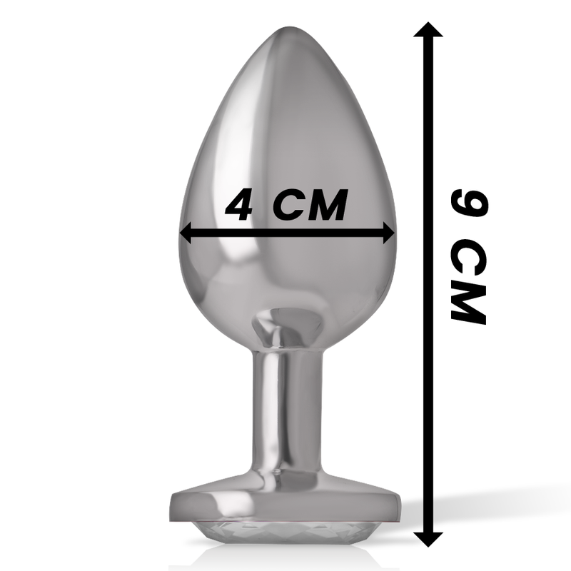 INTENSE - ANALPLUG METALL ALUMINIUM WEISS HERZ GRÖSSE L