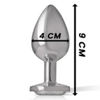 INTENSE - ANALPLUG METALL ALUMINIUM WEISS HERZ GRÖSSE L - Vanelion Paradise