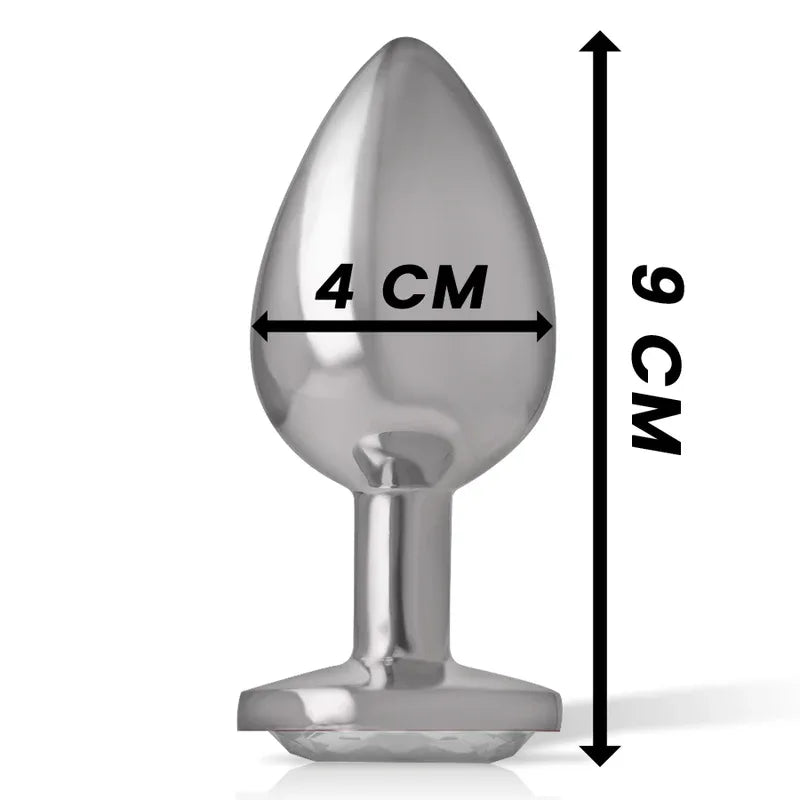 INTENSE - ANALPLUG METALL ALUMINIUM WEISS HERZ GRÖSSE L - Vanelion Paradise