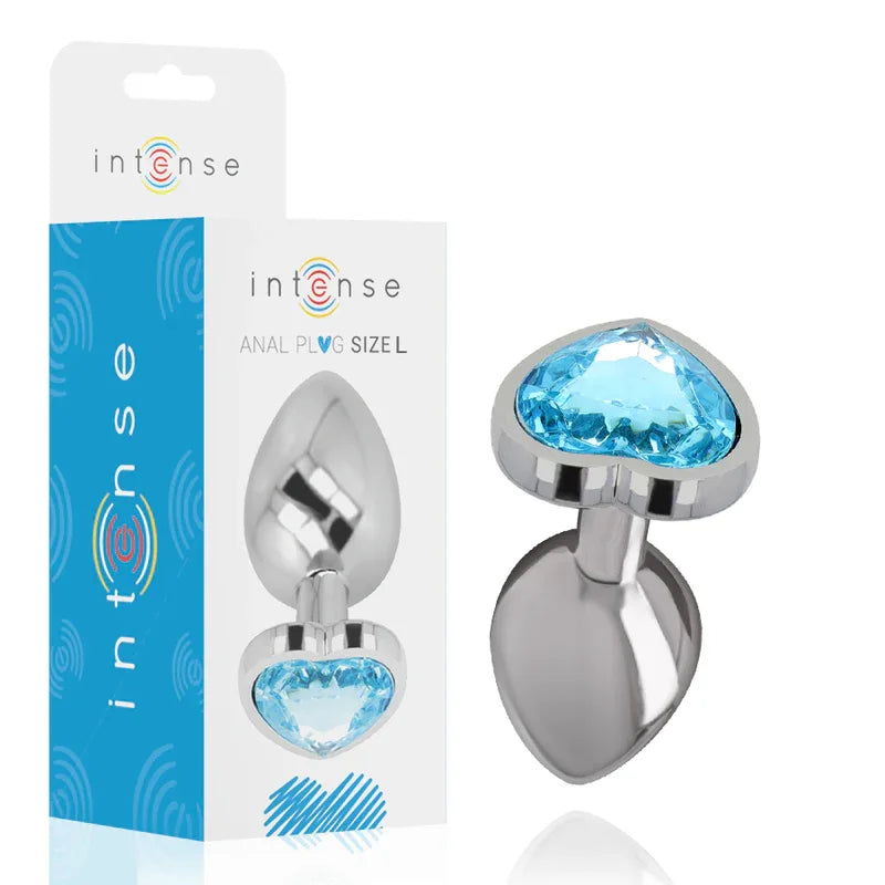 INTENSE - ALUMINIUM-METALL-ANAL-STECKER BLAUES HERZ, GRÖSSE L - Vanelion Paradise