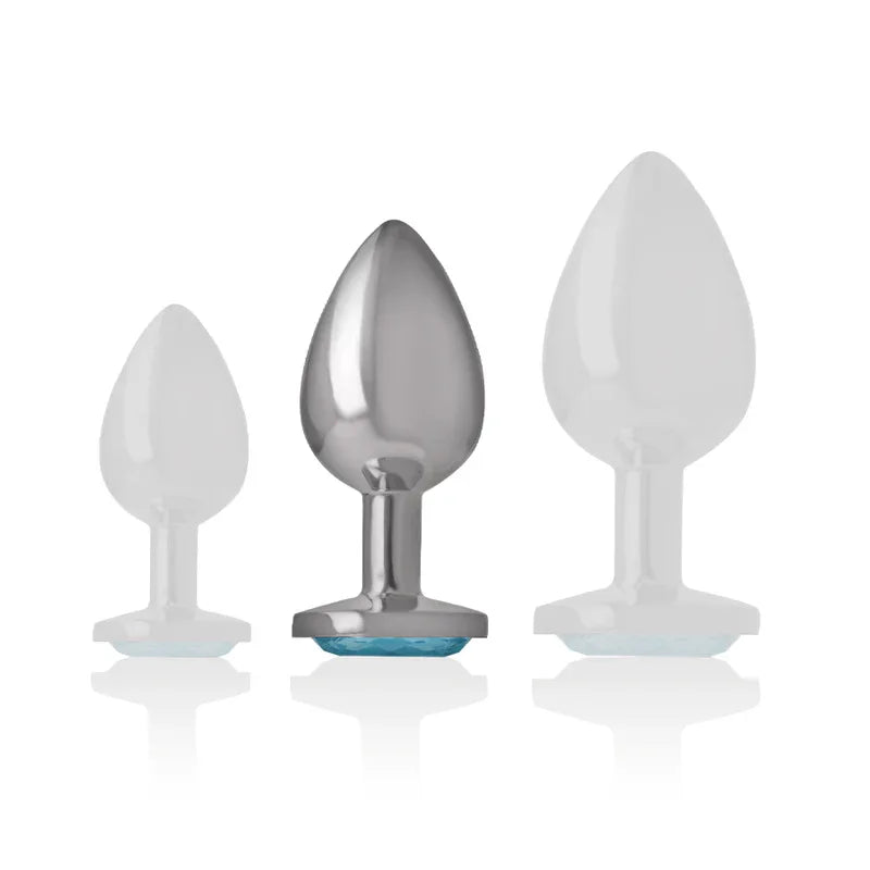 INTENSE - ALUMINIUM-METALL-ANAL-STECKER, BLAUES HERZ, GRÖSSE M - Vanelion Paradise