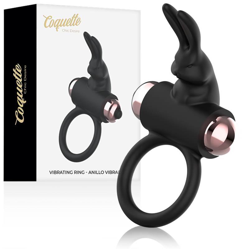 COQUETTE CHIC DESIRE - COCKRING MIT VIBRATOR SCHWARZ/ GOLD