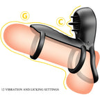 PRETTY LOVE - JAMMY PENIS-HÜLLE 12 VIBRATIONEN MIT WIEDERAUFLADBARER SILIKON-ZUNGE - Vanelion Paradise