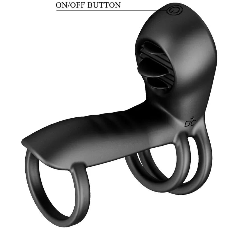 PRETTY LOVE - JAMMY PENIS-HÜLLE 12 VIBRATIONEN MIT WIEDERAUFLADBARER SILIKON-ZUNGE - Vanelion Paradise