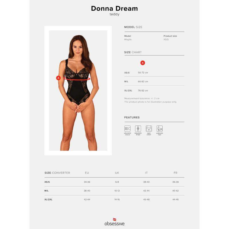 OBSESSIVE - DONNA DREAM SCHRITTLOSER TEDDY XS/S - Vanelion Paradise