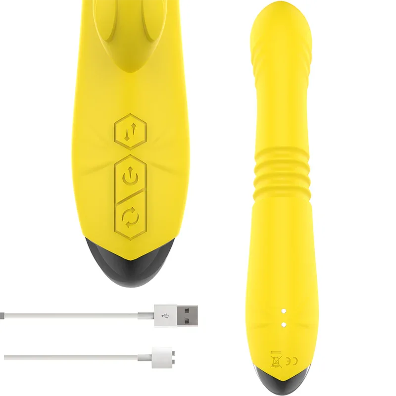 INTENSE - TOKY MULTIFUNKTIONSVIBRATOR UP & DOWN MIT KLITORELSTIMULATOR GELB - Vanelion Paradise