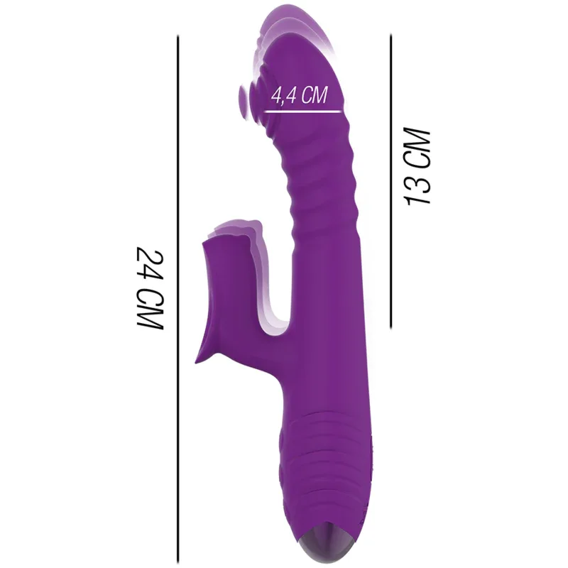 INTENSE - IGGY MULTIFUNKTIONS-WIEDERAUFLADBARER VIBRATOR UP & DOWN MIT KLITORELSTIMULATOR LILA - Vanelion Paradise