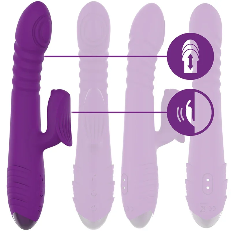 INTENSE - IGGY MULTIFUNKTIONS-WIEDERAUFLADBARER VIBRATOR UP & DOWN MIT KLITORELSTIMULATOR LILA - Vanelion Paradise