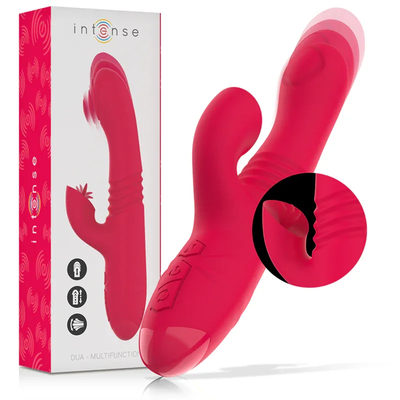 INTENSE - DUA MULTIFUNKTIONS-WIEDERAUFLADBARER AUF- UND AB-VIBRATOR MIT ROTER ZUNGE - Vanelion Paradise