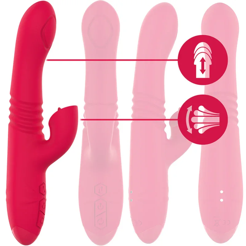 INTENSE - DUA MULTIFUNKTIONS-WIEDERAUFLADBARER AUF- UND AB-VIBRATOR MIT ROTER ZUNGE - Vanelion Paradise