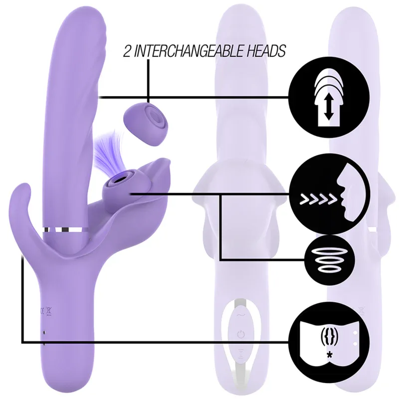 INTENSE - BILLIE MULTIFUNKTIONS-WIEDERAUFLADBARER VIBRATOR MIT SAUG- UND PULSIERENDEM LILA - Vanelion Paradise