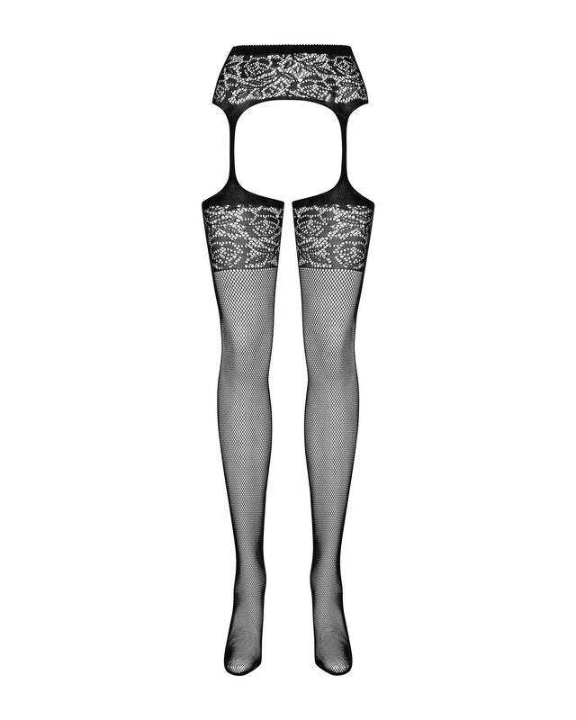 OBSESSIVE - S500 STRUMPFHOSE MIT SCHWARZEM GARTER S/M/L - Vanelion Paradise