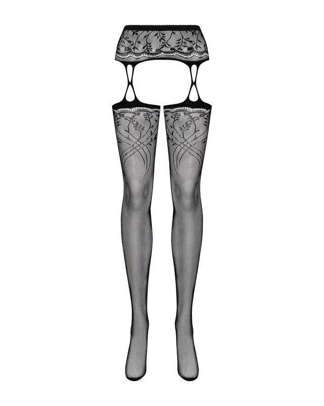 OBSESSIVE - S206 STRUMPFHOSE MIT SCHWARZEM GARTER S/M/L - Vanelion Paradise