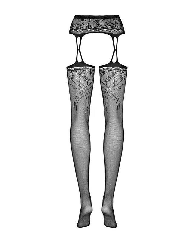 OBSESSIVE - S206 STRUMPFHOSE MIT SCHWARZEM GARTER S/M/L - Vanelion Paradise