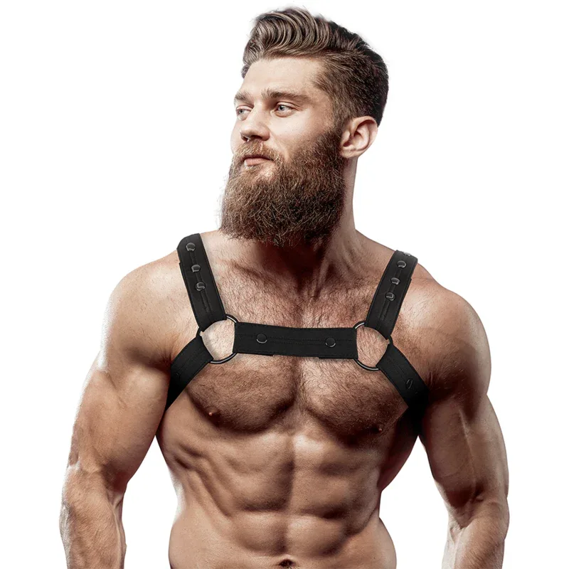 FETISH SUBMISSIVE ATTITUDE - VERSTELLBARER NEOPREN-BRUST-SPORTGURT FÜR MÄNNER - Vanelion Paradise