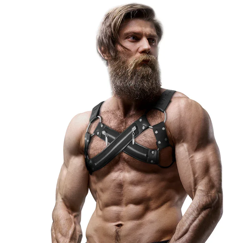 Neopren Cross-Over Brustharness für Männer – verstellbar - Vanelion Paradise