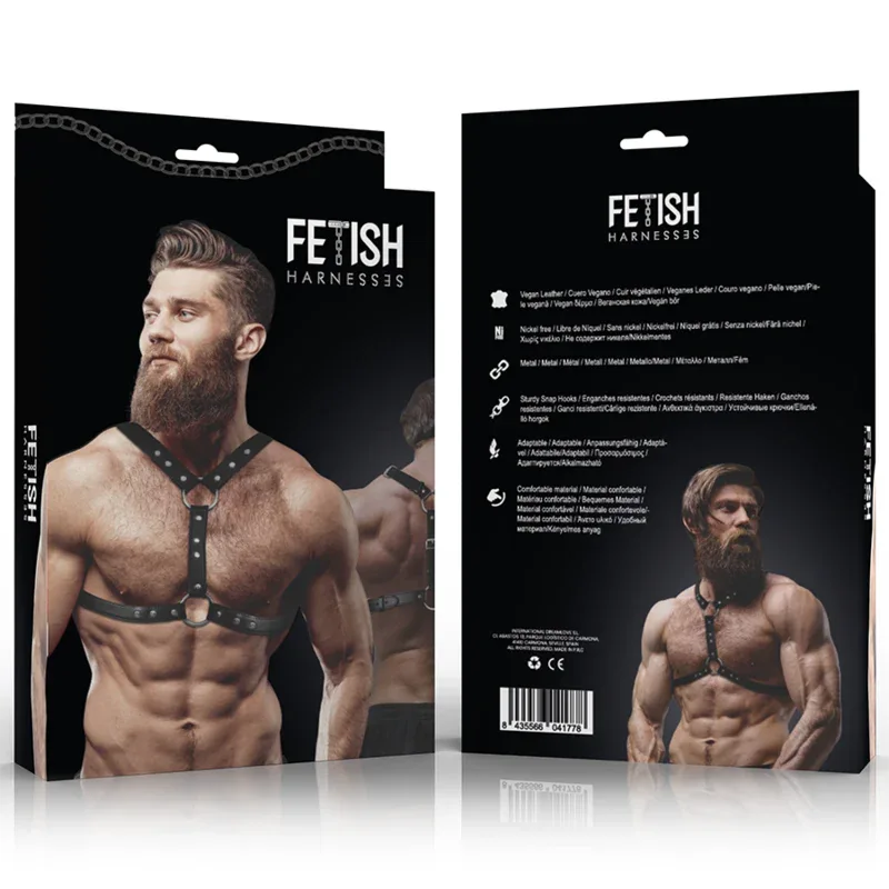FETISH SUBMISSIVE ATTITUDE - BRUSTGURT MIT DOPPELVERSCHLUSS UND STIEFEL AUS ECO-LEDER MÄNNER - Vanelion Paradise