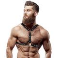 FETISH SUBMISSIVE ATTITUDE - BRUSTGURT MIT DOPPELVERSCHLUSS UND STIEFEL AUS ECO-LEDER MÄNNER - Vanelion Paradise