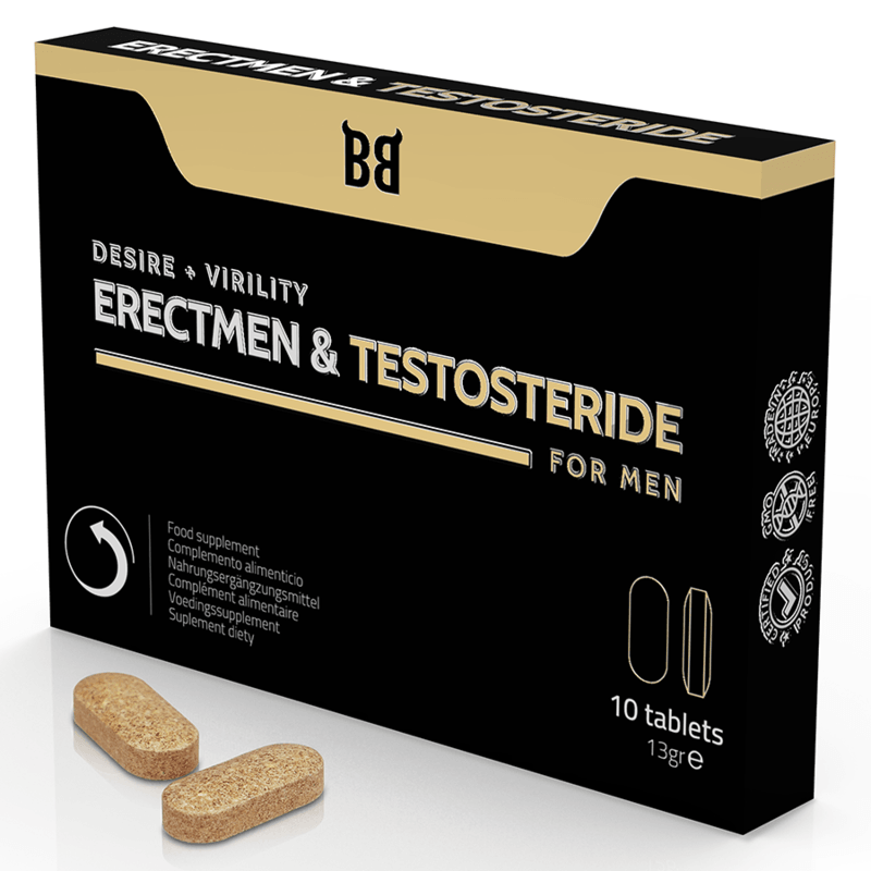 BLACK BULL - ERECTMEN & TESTOSTERID POWER UND TESTOSTERON FÜR MÄNNER 10 KAPSELN