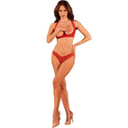 OBSESSIVE - LACELOVE SET ZWEITEILIG CUPLESS ROT XS/S - Vanelion Paradise