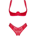 OBSESSIVE - LACELOVE SET ZWEITEILIG CUPLESS ROT XS/S - Vanelion Paradise