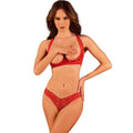 OBSESSIVE - LACELOVE SET ZWEITEILIG CUPLESS ROT XS/S - Vanelion Paradise