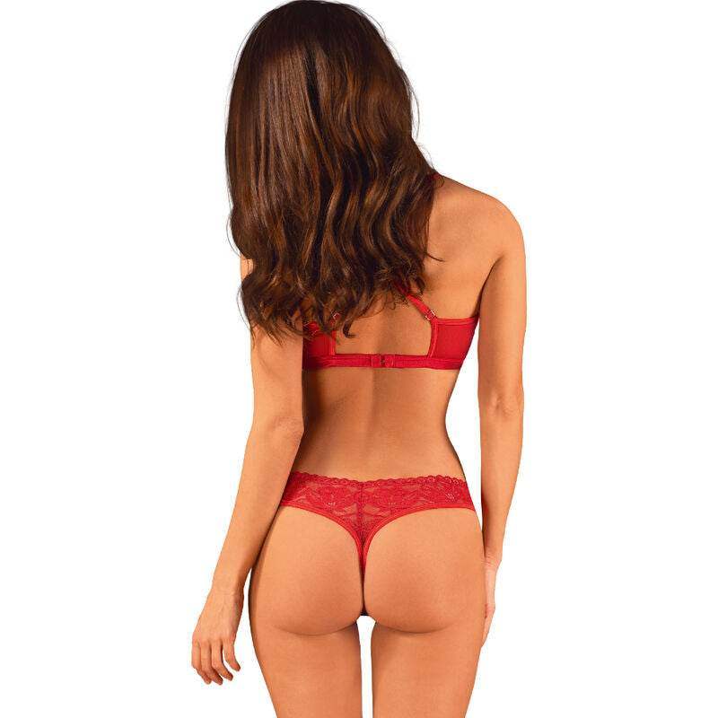 OBSESSIVE - LACELOVE SET ZWEITEILIG CUPLESS ROT XS/S - Vanelion Paradise