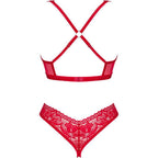 OBSESSIVE - LACELOVE SET ZWEITEILIG CUPLESS ROT XS/S - Vanelion Paradise