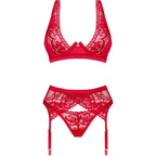 OBSESSIVE - LACELOVE-SET DREITEILIG ROT XS/S - Vanelion Paradise