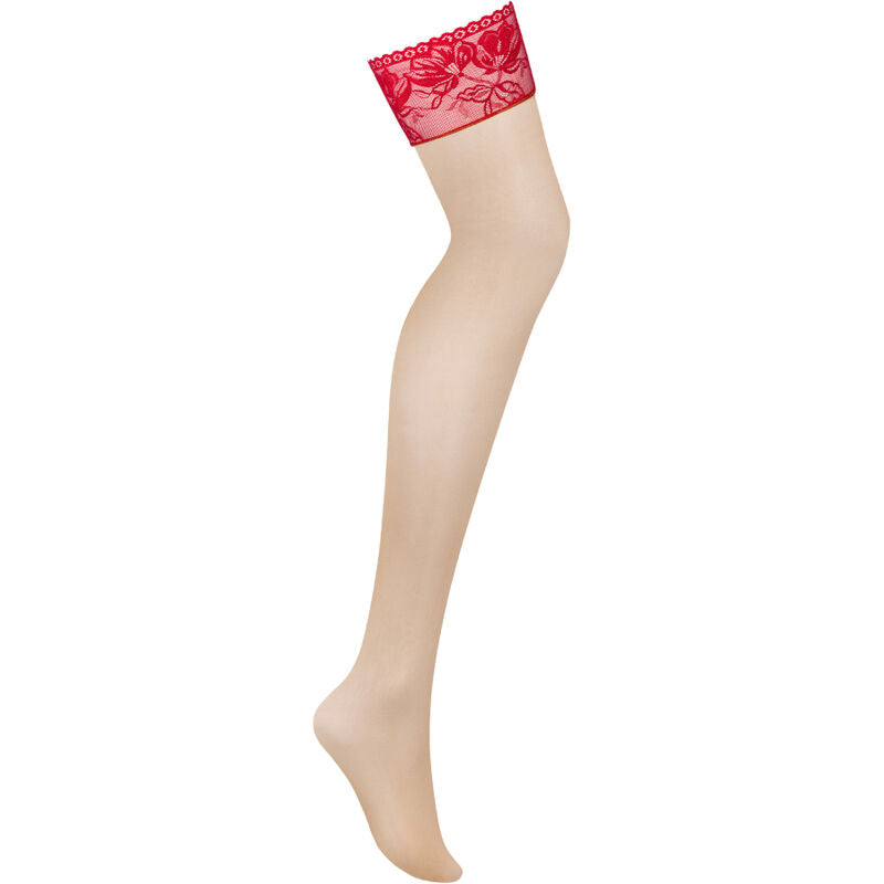 OBSESSIVE - LACELOVE ROTE SPITZENSTRUMPFHOSE XS/S