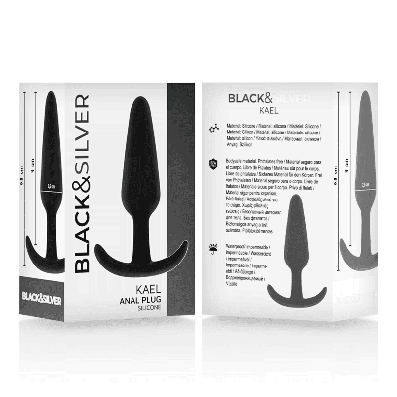 BLACK&SILVER - KAEL SILIKON ANALPLUG MIT MITTLEREM GRIFF - Vanelion Paradise