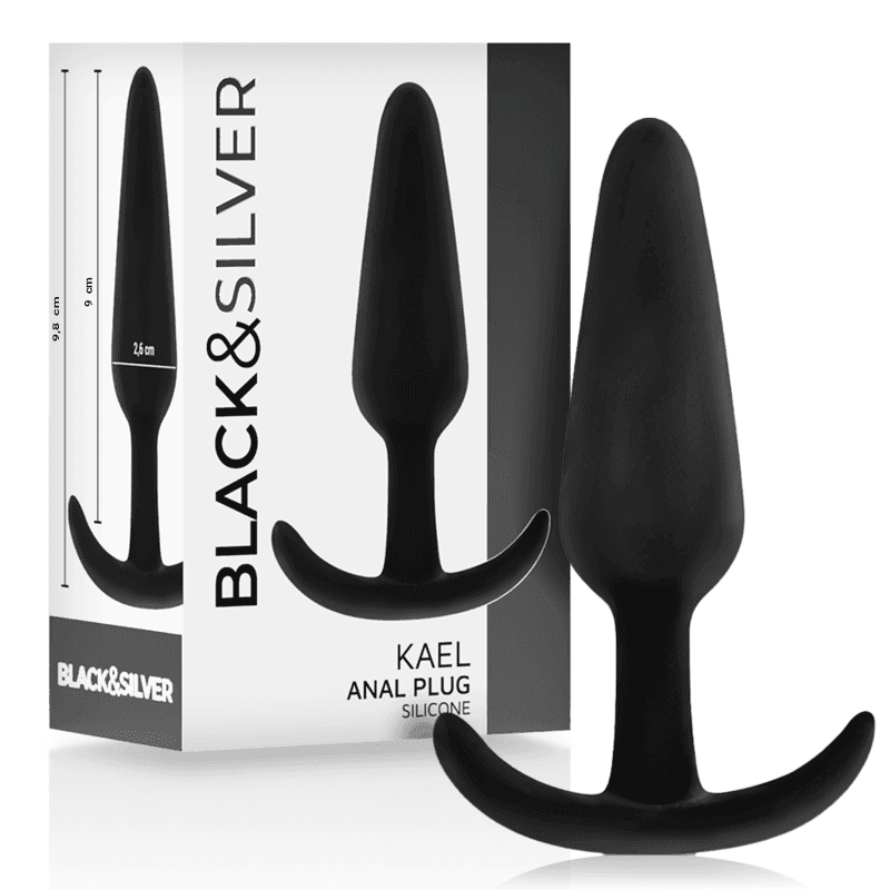 BLACK&SILVER - KAEL SILIKON ANALPLUG MIT MITTLEREM GRIFF - Vanelion Paradise