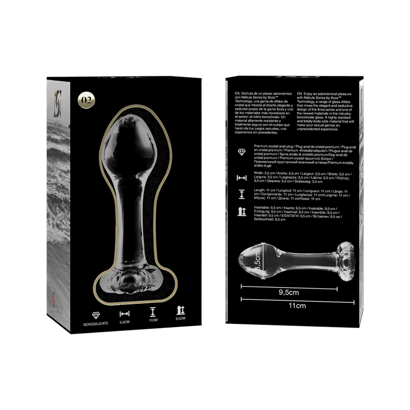 NEBULA SERIES BY IBIZA - MODELL 2 ANALPLUG BOROSILIKATGLAS KLAR 11 CM -O- 3.5 CM - Vanelion Paradise