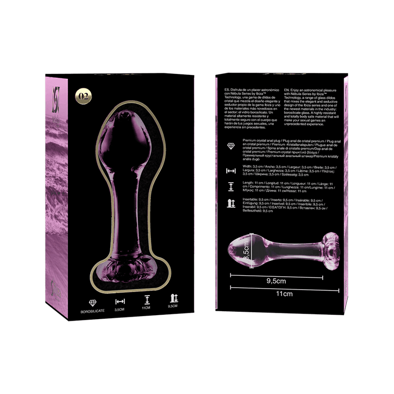 NEBULA SERIES BY IBIZA - MODELL 2 ANALPLUG BOROSILIKATGLAS KLAR 11 CM -O- 3.5 CM - Vanelion Paradise