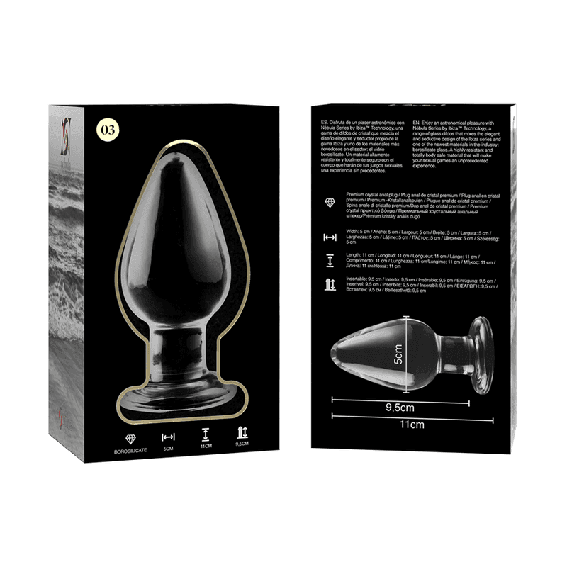 NEBULA SERIES BY IBIZA - MODELL 3 ANALPLUG BOROSILIKATGLAS TRANSPARENT 11 CM -O- 5 CM - Vanelion Paradise