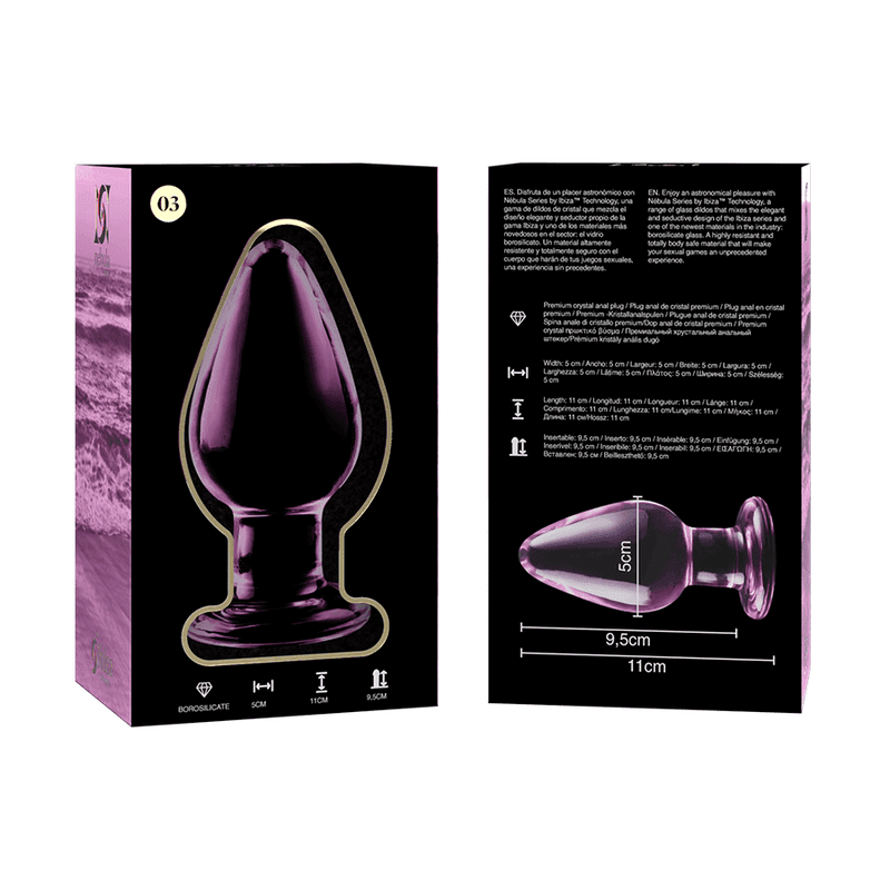 NEBULA SERIES BY IBIZA - MODELL 3 ANALPLUG BOROSILIKATGLAS TRANSPARENT 11 CM -O- 5 CM - Vanelion Paradise
