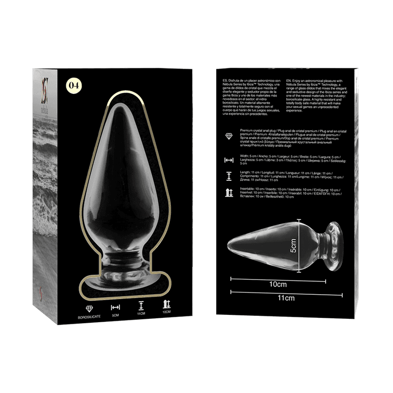 NEBULA SERIES BY IBIZA - MODELL 4 ANALPLUG BOROSILIKATGLAS KLAR 11 CM -O- 5 CM - Vanelion Paradise