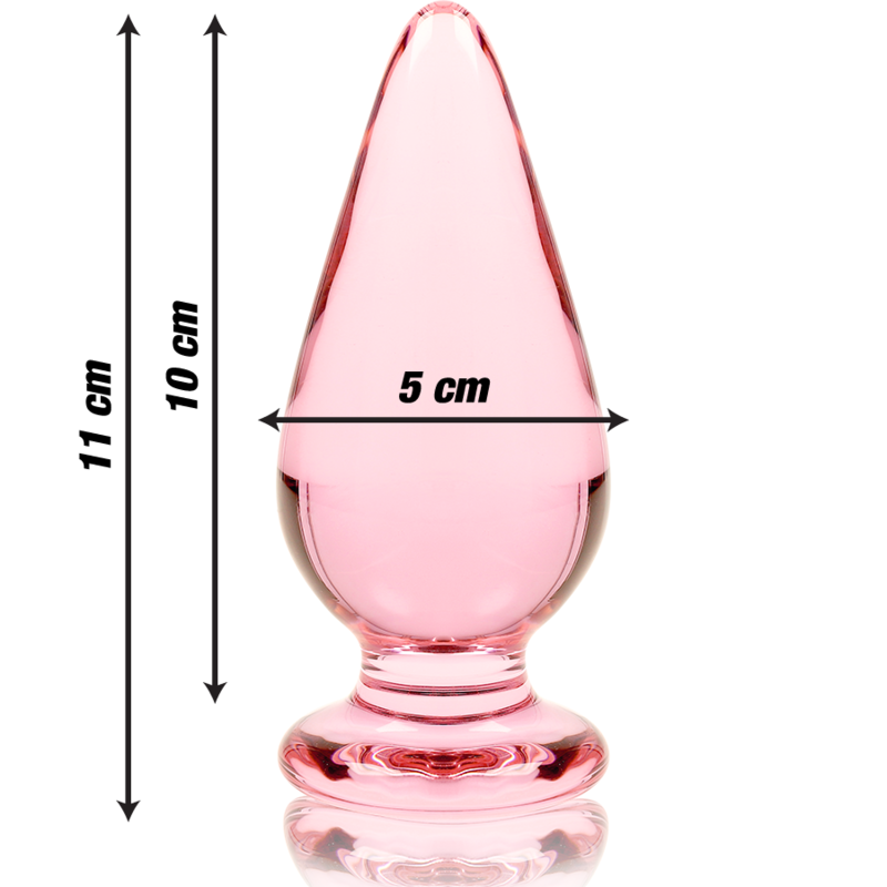 NEBULA SERIES BY IBIZA - MODELL 4 ANALPLUG BOROSILIKATGLAS ROSA 11 CM -O- 5 CM