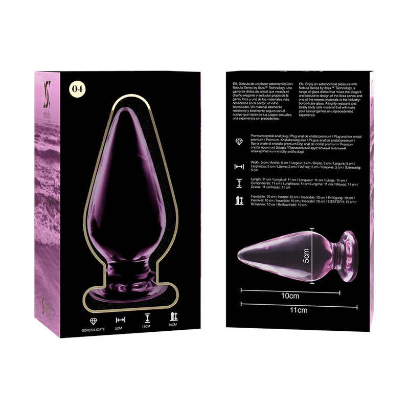 NEBULA SERIES BY IBIZA - MODELL 4 ANALPLUG BOROSILIKATGLAS ROSA 11 CM -O- 5 CM
