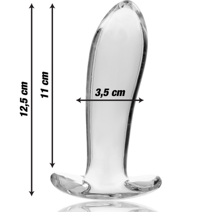 NEBULA SERIES BY IBIZA - MODELL 5 ANALPLUG BOROSILIKATGLAS KLAR 12.5 CM -O- 3.5 CM