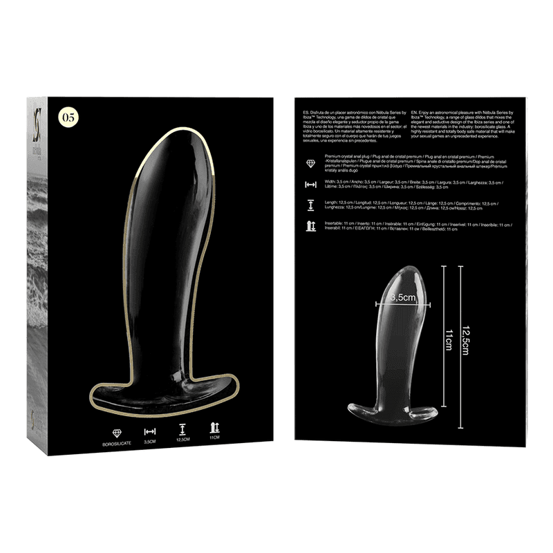 NEBULA SERIES BY IBIZA - MODELL 5 ANALPLUG BOROSILIKATGLAS KLAR 12.5 CM -O- 3.5 CM - Vanelion Paradise