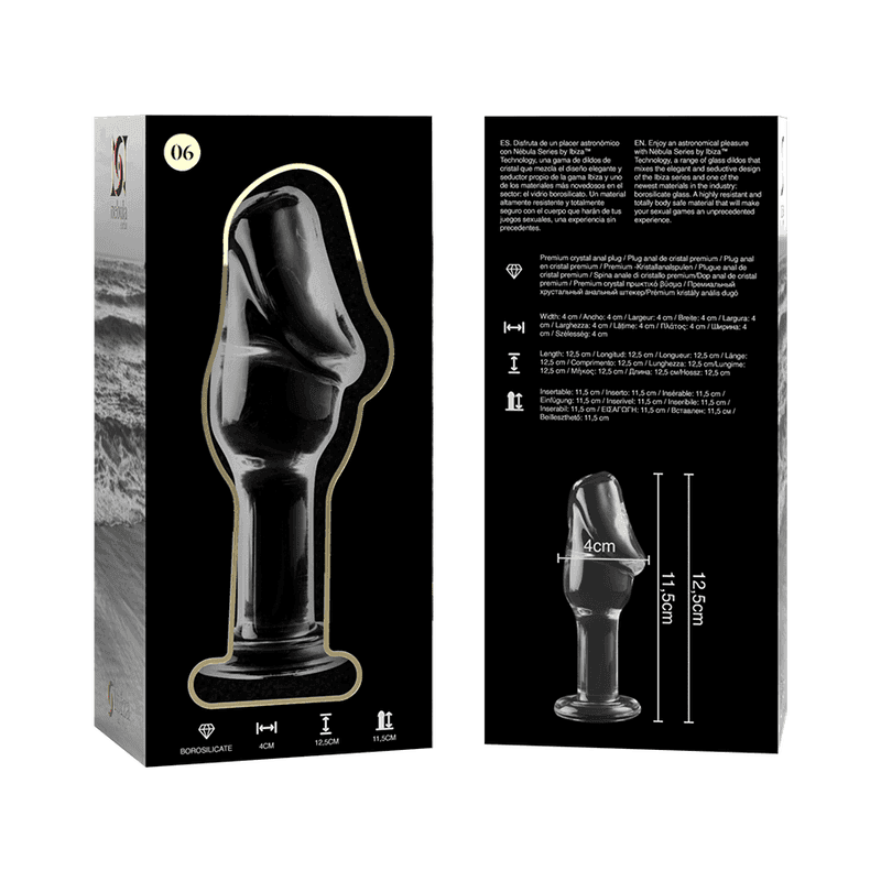 NEBULA SERIES BY IBIZA - MODELL 6 ANALPLUG BOROSILIKATGLAS KLAR 12.5 CM -O- 4 CM - Vanelion Paradise