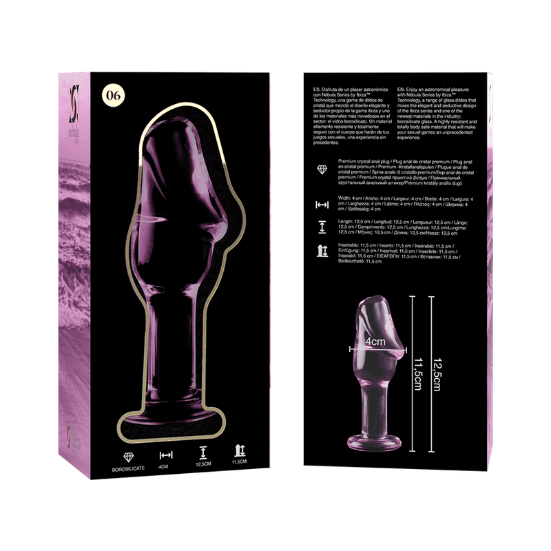 NEBULA SERIES BY IBIZA - MODELL 6 ANALPLUG BOROSILIKATGLAS KLAR 12.5 CM -O- 4 CM - Vanelion Paradise