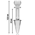 NEBULA SERIES BY IBIZA - MODEL 7 ANALPLUG BOROSILIKATGLAS KLAR 13.5 CM -O- 3 CM - Vanelion Paradise