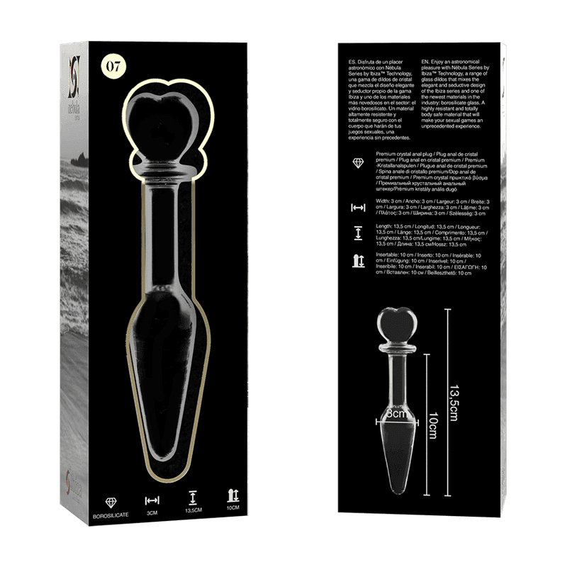 NEBULA SERIES BY IBIZA - MODEL 7 ANALPLUG BOROSILIKATGLAS KLAR 13.5 CM -O- 3 CM - Vanelion Paradise
