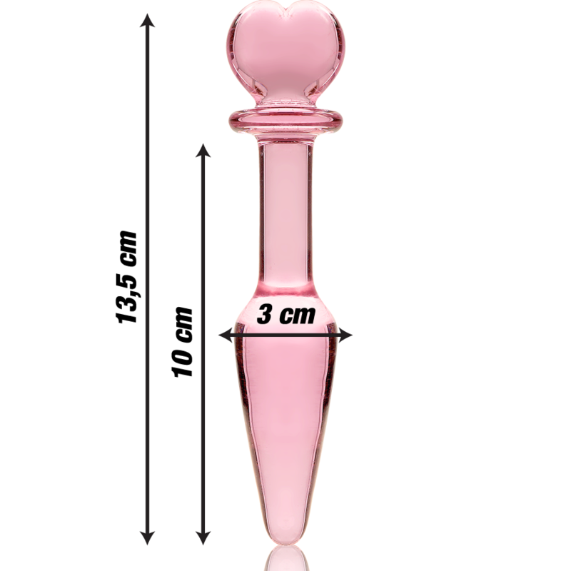 NEBULA SERIES BY IBIZA - MODELL 7 ANALPLUG BOROSILIKATGLAS ROSA 13.5 CM -O- 3 CM
