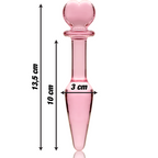 NEBULA SERIES BY IBIZA - MODELL 7 ANALPLUG BOROSILIKATGLAS ROSA 13.5 CM -O- 3 CM